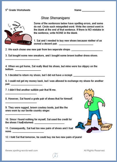 Teachers Worksheets For 5th Grade