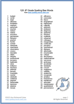 spelling bee lists - 8th gr opt