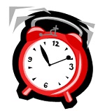 Red vibrating alarm clock