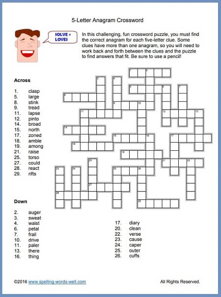 5 letter words Crossword - WordMint