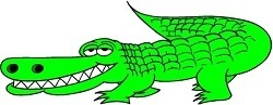 smiling green alligator