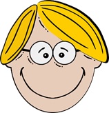 Happy fair-skinned blond boy wearing glasses, clipart