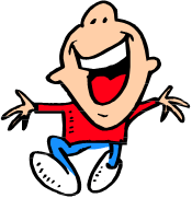 laughing guy in red shirt