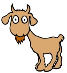 Cartoony brown goat