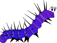 cartoon purple fuzzy caterpillar