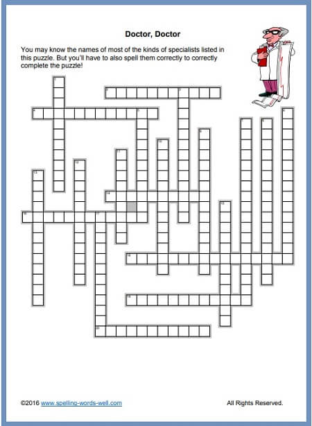 free crossword puzzles for upper grades adults