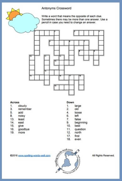 Easy crosswords printable - Comfortable comfortable clothes for the