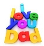 magnetic letters that spell "I Love You Dad"