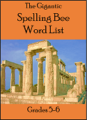 Gigantic Spelling Bee Word List for grades 5-6