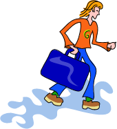 Girl with a big suitcase, from our fiction writing prompts