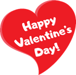 Heart with message: Happy Valentine's Day!