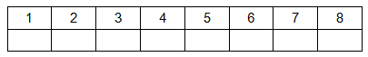 table for an eight-letter word, eight numbered spaces