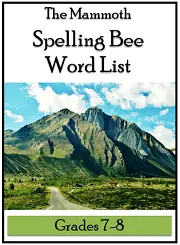 Mammoth Spelling Bee Word Lists