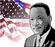 MLK, Jr and American Flag