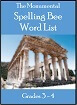 Monumental Spelling Bee Word Lists for Gr 3-4