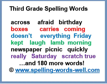 new third grade spelling words pin