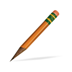 sharpened pencil, to practice spelling words