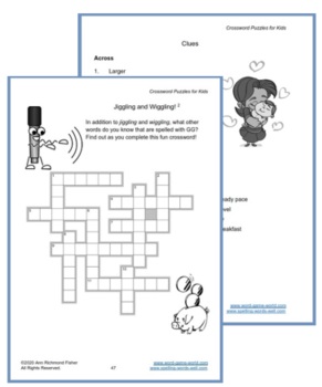 Pages 47-48 of the new Crossword Puzzles for Kids eBook