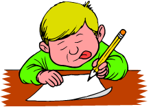 boy writing on a worksheet