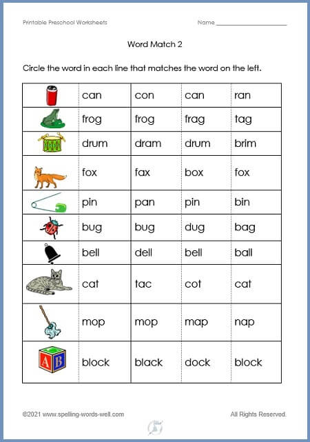 free printable preschool worksheets