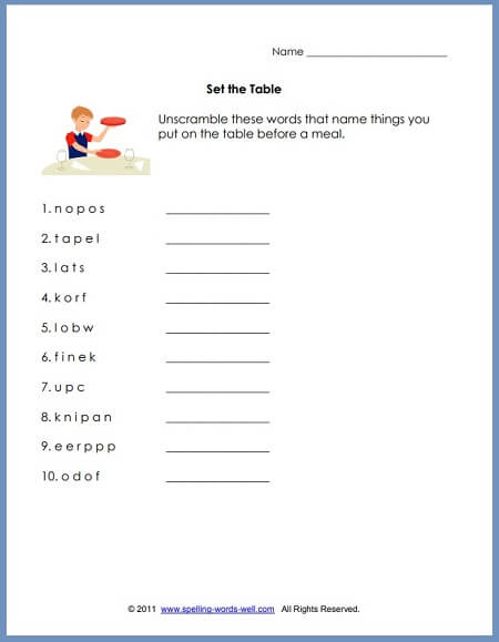 First Grade Language Arts Worksheets