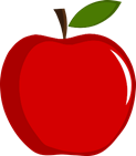 red shiny apple with green leaf