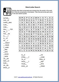 Silent Letter Word Search