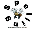 Busy Bee surrounded by the letters SPELLING, from our list of 2nd grade spelling bee words at www.spelling-words-well.com