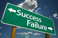 Road sign with words "success" and "failure"