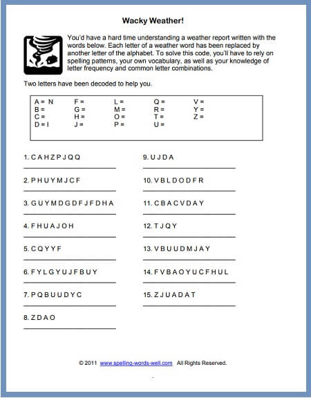 7th grade worksheets for spelling vocabulary practice