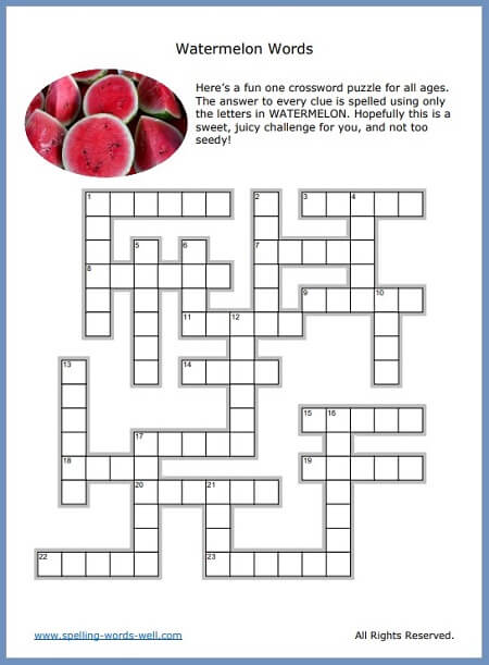 free crossword puzzles for upper grades adults