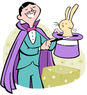 magician pulling rabbit out of a hat