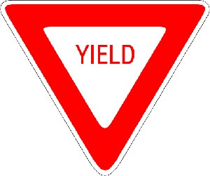 Yield sign - red and white